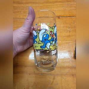 1983 Smurfs Themed Glass
